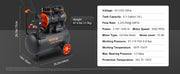 Bild in Galerie-Viewer laden, Amocart Silent Air Compressor 9L 18L 24L 35L Quiet Oil-free Portable Air Pump for Home Repair Tire Inflation Whisper Compressor