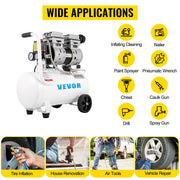 Load image into Gallery viewer, Amocart 25/60L Air Compressor 110V/240V Silent Oil-Free Compressor 750W 1 HP For Home Repair Tire Inflation Whisper Compressor