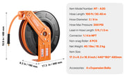 Charger l'image dans la visionneuse de galerie, Amocart Retractable Air Hose Reel 50FT Rubber Air Compressor Hose Reel Auto-Rewind w/ 5FT Lead in Ceiling Wall-Mounted Air Hose