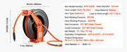 Charger l'image dans la visionneuse de galerie, SucceBuy Retractable Air Hose Reel Auto Rewind Air-Compressor Hoses Reel with 5 ft Lead in Ceiling/Wall Mount Steel Double Arm