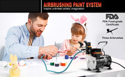 Charger l'image dans la visionneuse de galerie, Amocart Professional Dual-Action Airbrush 120W Electric Spray Gun Air Brush Painting Set Art Nail Tattoo Makeup Model Sprayer