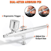 Charger l'image dans la visionneuse de galerie, Amocart Professional Dual-Action Airbrush Kit 120W Electric Spray Gun Air Brush Painting Art Nail Tattoo Makeup Model Sprayer