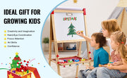 Bild in Galerie-Viewer laden, Amocart Children Magnetic Drawing Board Wooden Double-Sided Kid's Art Easel with Whiteboard Chalkboard for Girls Gifts Toys