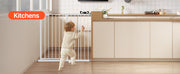 Charger l'image dans la visionneuse de galerie, Amocart Baby Gate 28/30/36 Inches High Dog Gate Easy Step Walk Thru Child Pet Security Pressure Mount Kit Wall Cups Doorways