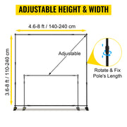 Charger l'image dans la visionneuse de galerie, Amocart 2.4x2.4M Backdrop Background Stand Adjustable Telescopic Backdrop Banner Stand for Photocall Video Wedding Event Party