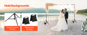 Charger l'image dans la visionneuse de galerie, Amocart Backdrop Stand Adjustable Photo Backdrop Kit Heavy Duty Projector Screen Stand for Wedding Photo Video Studio Party