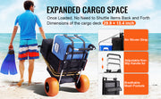 Charger l'image dans la visionneuse de galerie, Amocart Beach Dolly with Big Wheels for Sand 165LBS Folding Cart with Cargo Deck Solid Wheel Adjustable Height Cart for Beach