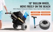 Charger l'image dans la visionneuse de galerie, Amocart Beach Dolly with Big Wheels for Sand 165LBS Loading Capacity Folding Sand Cart with Cargo Deck Balloon Wheels for Beach