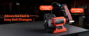 Bild in Galerie-Viewer laden, Amocart 8" Bench Grinder & 2" x 28" Belt Sander Combo 350W Professional Sanding Machine with LED Work Light for Metalworking