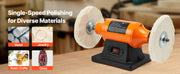 Load image into Gallery viewer, Amocart 1/2HP Bench Buffer Polisher 6-inch 3450RPM Single Speed with 2PCS Cloth Wheels Cast Iron Base for Metal Wood Polishing