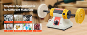 Charger l'image dans la visionneuse de galerie, Amocart Bench Buffer Polisher 1/2HP 0 to 8000RPM with 2PCS4" Cotton Wheel 3PCS 3" Abrasive Fiber Wheels Compound for Metal Wood