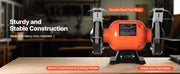 Bild in Galerie-Viewer laden, Amocart Bench Grinder Single Speed Bench Grinder 1750RPM Low-Speed Table Grinders with Induction Motor Adjustable Tool Rest