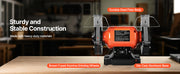Bild in Galerie-Viewer laden, Amocart Bench Grinder 6inch Single Speed Bench Grinder High-Speed Table Grinders with Induction Motor 36/60-Grit Grinding Wheel