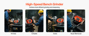 Bild in Galerie-Viewer laden, Amocart Bench Grinder 6inch Single Speed Bench Grinder High-Speed Table Grinders with Induction Motor 36/60-Grit Grinding Wheel