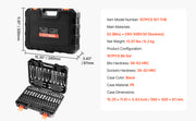 Load image into Gallery viewer, Amocart Bit Socket Set 107-Piece SAE and Metric Hex/Torx/External Torx/Tamper-Proof/Extra Long S2 Alloy Steel and Cr-V Steel