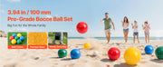 Charger l'image dans la visionneuse de galerie, Amocart Bocce Ball Set 8 Resin Balls with Pallino Carry Bag and Measuring Rope Multi Color for Beach Lawn and Backyard Games