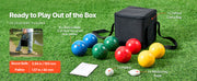 Charger l'image dans la visionneuse de galerie, Amocart Bocce Ball Set 8 Resin Balls with Pallino Carry Bag and Measuring Rope Multi Color for Beach Lawn and Backyard Games
