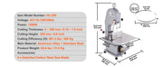 Charger l'image dans la visionneuse de galerie, Amocart Commercial Electric Meat Bone Saw Machine 1500W Stainless Steel Blade Bone Bandsaw Machine Workbench Countertop Bone
