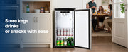 Load image into Gallery viewer, Amocart Beer Kegerator Single Tap Commercial Draft Beer Dispenser for D system W/ Shelves Hold 1 Sixth Keg 2.5lbs CO2 Tank 92L