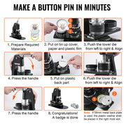 Load image into Gallery viewer, Amocart 25+58MM/32+58MM Badge Maker Machine DIY Button Pin with 500Pcs Free Parts Press Kit Circle Manufacture Button Tool