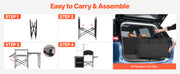 Bild in Galerie-Viewer laden, Amocart Camping Kitchen Table Folding Camp Cook Station Aluminum Portable Cook Station with Cupboard, Carrying Bag Windscreen