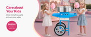 Charger l'image dans la visionneuse de galerie, SucceBuy Electric Cotton Candy Machine with Cart Commercial Candy Floss Maker with 20.5 in Stainless Steel Bowl, Sugar Scoop