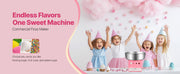 Bild in Galerie-Viewer laden, Amocart Electric Cotton Candy Machine Commercial Candy Floss Sugar Maker with 20.5 in Stainless Steel Bowl Sugar Scoop Pink