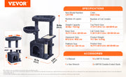 Charger l'image dans la visionneuse de galerie, Amocart Cat Tree for Indoor Cats Cat Tower with Cat Condo Sisal Scratching Post HammockTop Perch Jumping Platforms Dark Grey