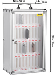 Charger l'image dans la visionneuse de galerie, Amocart 36 Slots Cell Phone Cabinet Silver Aluminum Alloy Pocket Chart Wall Mounted Storage Locker Box for Classroom Office Gym