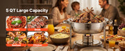 Bild in Galerie-Viewer laden, Amocart 5 Qt 2 4 Pack Round Chafing Dish Buffet Set Stainless Steel Chafer w/ 4 Full Size Pan Catering Warmer Server for Party