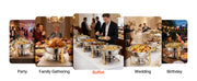 Bild in Galerie-Viewer laden, Amocart 4 Pack Chafing Dish Buffet Set Stainless Steel Chafer w/4 Full Size Pan Round Catering Warmer Server for Party Banquets