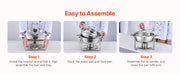 Bild in Galerie-Viewer laden, Amocart 5 Qt 2 4 Pack Round Chafing Dish Buffet Set Stainless Steel Chafer w/ 4 Full Size Pan Catering Warmer Server for Party