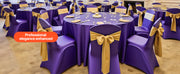 Load image into Gallery viewer, SucceBuy 50 Pcs Purple Chair Covers Polyester Spandex Chair Cover Stretch Slipcovers for Wedding Party Flat-Front Chair Covers