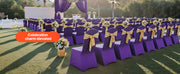 Load image into Gallery viewer, SucceBuy 50 Pcs Purple Chair Covers Polyester Spandex Chair Cover Stretch Slipcovers for Wedding Party Flat-Front Chair Covers