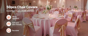 Charger l'image dans la visionneuse de galerie, SucceBuy 50 Pcs Pink Chair Covers Polyester Spandex Chair Cover Stretch Slipcovers Flat-Front Chair Covers for Wedding Party