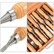 Bild in Galerie-Viewer laden, Amocart 12PCS Wood Carving Hand Chisel Set Lathe Knife DIY Turning Woodworking Professional Gouges Woodcraft Carpentry Tools
