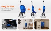 Bild in Galerie-Viewer laden, Amocart 36L Folding Shopping Cart Stair Climbing Handcart with Wheels & Oxford Cloth Bag Hand Truck for Grocery Laundry Storage
