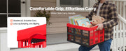 Charger l'image dans la visionneuse de galerie, Amocart 32L 3 Packs Plastic Collapsible Storage Bins Stackable Folding Storage Crates Space-Saving Baskets for Home Organizing