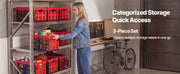 Bild in Galerie-Viewer laden, Amocart 32L 3 Packs Plastic Collapsible Storage Bins Stackable Folding Storage Crates Space-Saving Baskets for Home Organizing