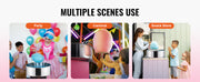 Charger l'image dans la visionneuse de galerie, SucceBuy Electric Cotton Candy Machine Candy Floss Maker Commercial Cotton Candy Machine w/ Stainless Steel Bowl and Sugar Scoop