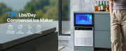 Charger l'image dans la visionneuse de galerie, Amocart Commercial Ice Maker Machine 130Lbs/24H with 33Lbs Storage 45 Cubes per Cycle Stainless Steel Freestanding for Home
