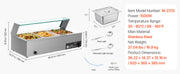 Bild in Galerie-Viewer laden, Amocart Commercial Food Warmer Electric Stainless Steel Steam Food Warmer with Glass Cover Countertop Buffet Bain Marie w/ Soup