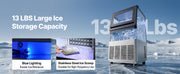Charger l'image dans la visionneuse de galerie, Amocart 80lbs-440lbs/24H Commercial Ice Maker Machine Stainless Steel Ice Maker with LED Display & Self-Cleaning for Bar Home