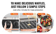 Charger l'image dans la visionneuse de galerie, SucceBuy 50Pcs Mini Dutch Pancake Maker Dorayaki Baker Machine Commercial Non-stick Waffle Maker Dual Temp & Time Control