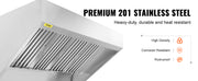Bild in Galerie-Viewer laden, Amocart 4/5/6/7/8/9FT Commercial Exhaust 201 Stainless Steel Concession Hood Under Cabinet Range Hood Kitchen Vent Hood Sliver