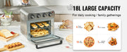 Bild in Galerie-Viewer laden, Amocart 18L 1700W Air Fryer Toaster Oven Stainless Steel Toaster Ovens Countertop Combo with Grill Home and Commercial Use
