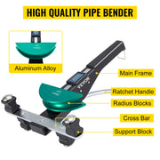 Charger l'image dans la visionneuse de galerie, Amocart HVAC Refrigeration Manual Copper Ratcheting Pipe Bender Kit with 7 Dies 8-22mm 90° Inward & Outward Tube Bending Tools