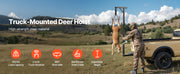 Charger l'image dans la visionneuse de galerie, Amocart 300 lbs Truck Hitch Game Hoist Hunting Deer Hoist with Adjustable Height Gambrel Winch for Skinning & Cleaning Game