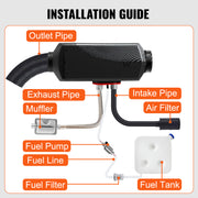 Charger l'image dans la visionneuse de galerie, Amocart 8KW Diesel Air Heater Muffler Diesel Heater 12V Remote Control Diesel Parking Heater with LCD Switch for Car Truck Boat