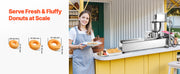 Bild in Galerie-Viewer laden, Amocart Commercial Automatic Donuts Machine Single Row 90 pcs/hour Electric High Power Maker with 3 Size Molds Auto Counting